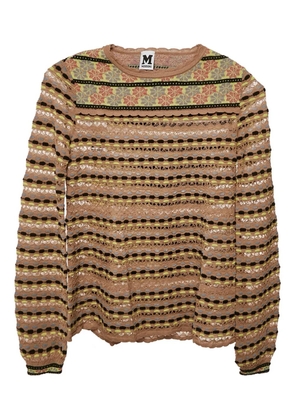 Missoni Pre-Owned floral-perforated knit top - Brown