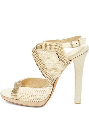 Jimmy Choo Pre-Owned leather heeled sandals - Neutrals