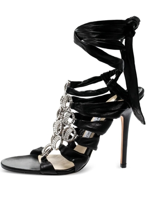 Jimmy Choo Pre-Owned 120mm Marine crystal-embellished sandals - Black