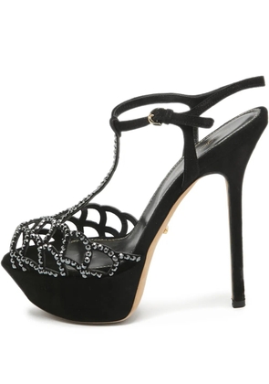 Sergio Rossi Vintage crystal-embellished heeled sandals - Black