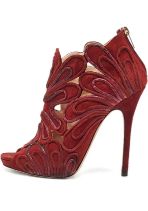 Jimmy Choo Pre-Owned 135mm Kalipso open-toe ankle boots - Red