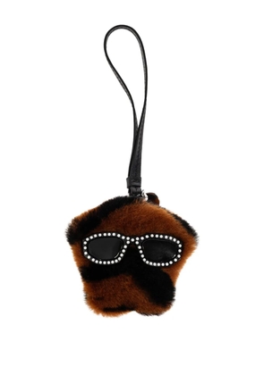 Versace faux-fur bag charm - Brown