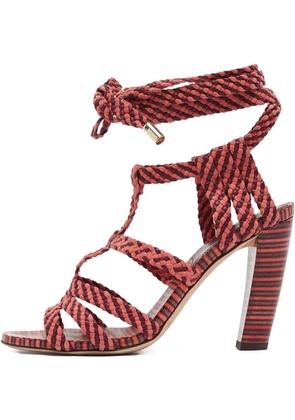Jimmy Choo Pre-Owned braided leather sandals - Pink