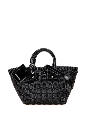 Balenciaga Pre-Owned 2022 XS Faux Leather Bistro Basket Bag satchel - Black