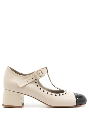 Sarah Chofakian Gabrielle 40mm leather pumps - Neutrals