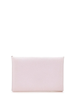 Hermès Pre-Owned 2022 Epsom Calvi card holder - Pink