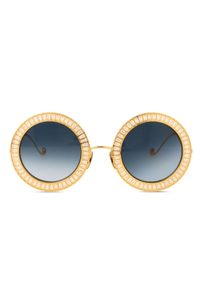 ANNA-KARIN KARLSSON Magic You 2.0 embellished round sunglasses - Gold