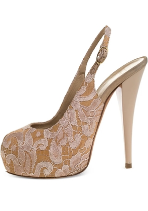 Giuseppe Zanotti Vintage 135mm lace-embellished heeled pumps - Neutrals