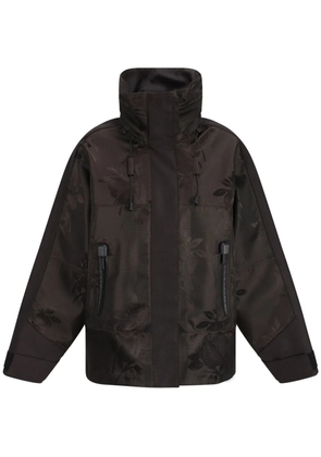 Prada patterned-jacquard padded jacket - Brown