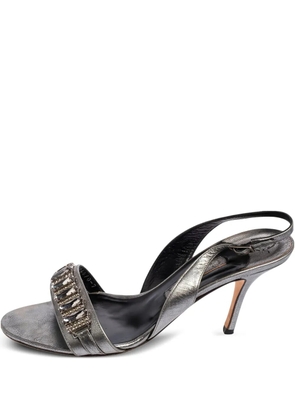 Gina 2024 pre-owned 90mm crystal-embellishment sandals - Silver
