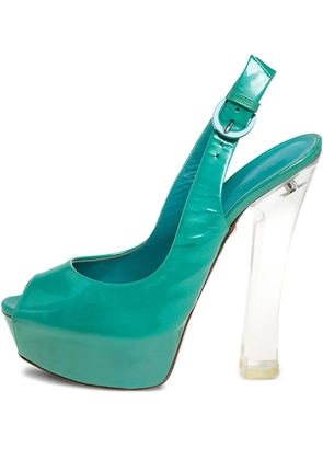 Casadei Vintage platform slingback sandals - Blue