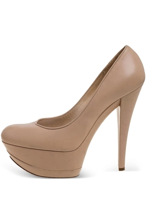 Casadei Vintage pre-owned 140mm platform pumps - Neutrals