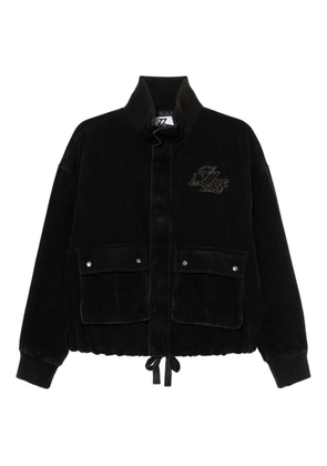 izzue logo-embroidered jacket - Black