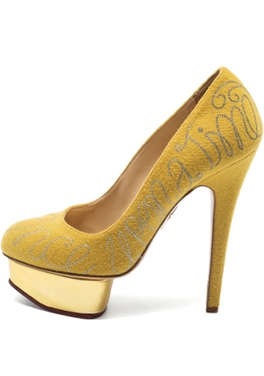 Charlotte Olympia pre-owned 140mm Dolly pumps - Yellow