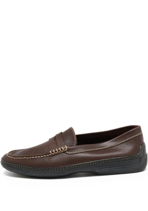 Tod's Vintage pre-owned penny-strap leather loafer - Brown
