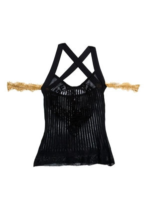 Gianfranco Ferré Pre-Owned crisscross-strap knit top - Black