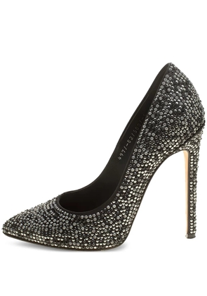 Gina 125mm crystal pointed-toe pumps - Black