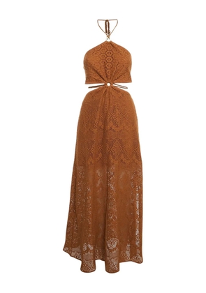 Simkhai crochet cut-out maxi dress - Brown