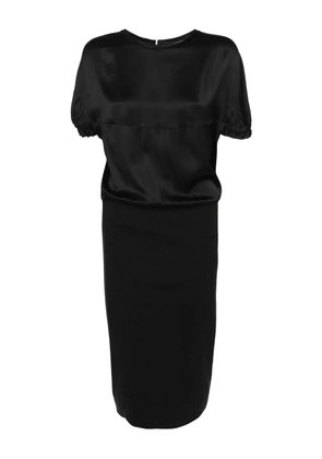 Saint Laurent Pre-Owned satin panelled midi dress - Black