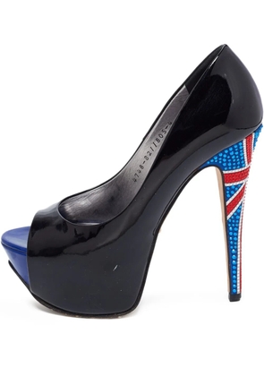 Gina Pre-Owned 140mm leather pumps - Black