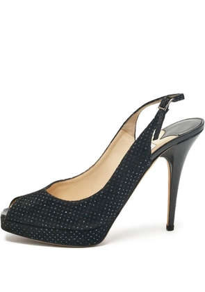 Jimmy Choo Pre-Owned 130mm rhinestone-embellished pumps - Black