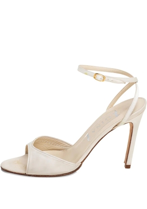 Gina Pre-owned 95mm satin sandals - White