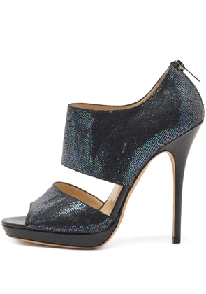 Jimmy Choo Pre-Owned 125mm glitter-detail sandals - Black