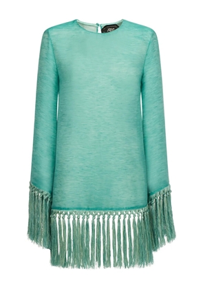 Taller Marmo Claudia fringe-trim mini dress - Green