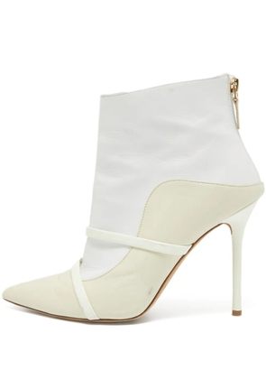 Malone Souliers pre-owned 105mm Madison leather pointed ankle boots - White