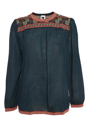Missoni Pre-Owned floral-embroidered knit top - Blue