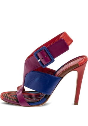 Sergio Rossi Vintage 100mm colour-block sandals - Pink