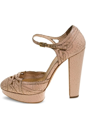 Miu Miu Pre-Owned 135mm cracked-effect heeled pumps - Pink