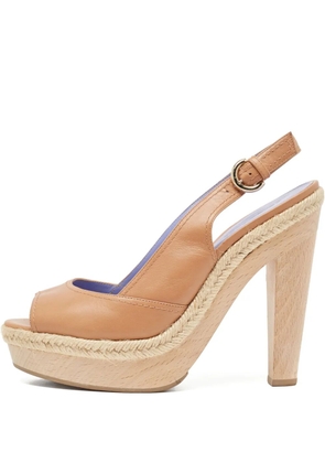 Sergio Rossi Vintage pre-owned peep-toe platform sandals - Brown