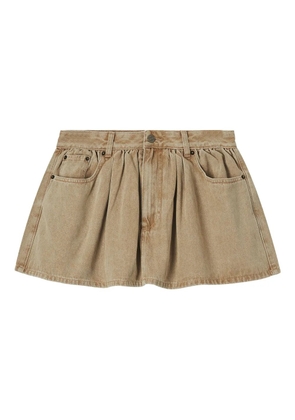 b+ab pleated denim skirt - Brown