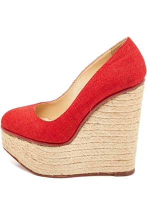 Charlotte Olympia rope wedge pumps - Red