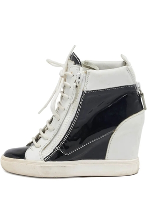 Giuseppe Zanotti Vintage patent leather zip wedge sneakers - Black