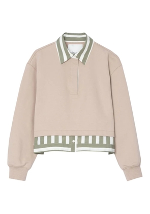 3.1 Phillip Lim Polo-neck striped-panel top - Neutrals
