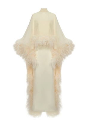 Taller Marmo feather-embellishment maxi dress - Neutrals