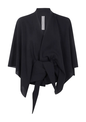 Rick Owens tie-front cape top - Black