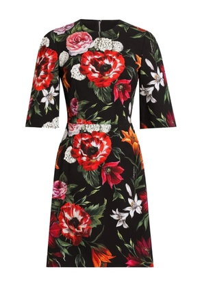 Dolce & Gabbana floral-print mini dress - Black