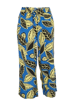 Moschino Pre-Owned 2024 Leaf Print Rayon Trousers - Blue
