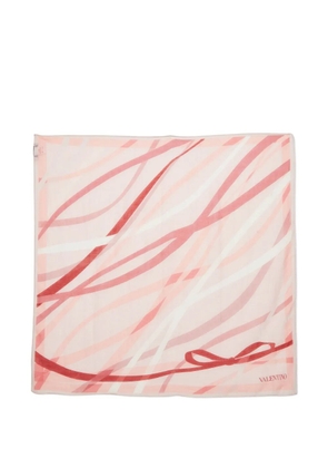 Valentino Garavani Pre-Owned ribbon-print square scarf - Pink