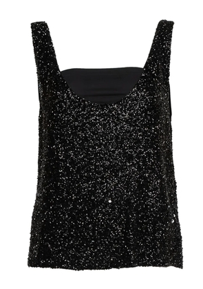 Retrofete glitter-detailing top - Black