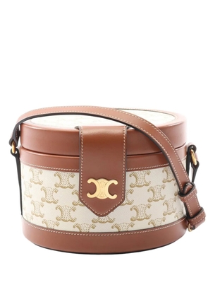 Celine Pre-Owned 2020 Medium Triomphe Coated Canvas Tambour crossbody bag - Brown