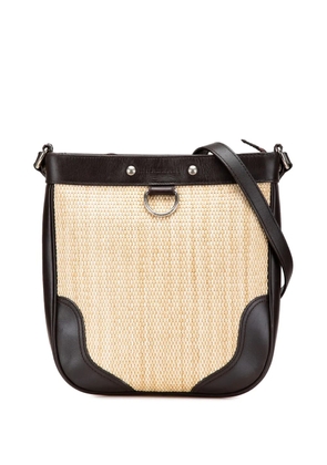 Burberry Pre-Owned 2000-2017 Leather Trimmed Raffia crossbody bag - Brown