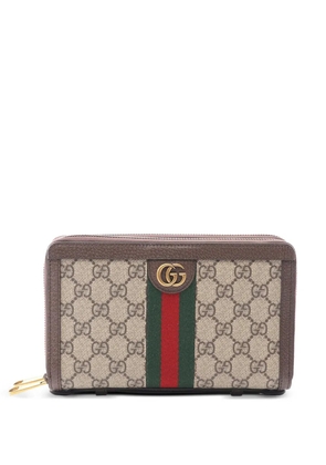 Gucci Pre-Owned 2016-2025 GG Supreme Ophidia Card Case Wallet long wallets - Brown