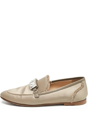 Giuseppe Zanotti Vintage frayed satin loafers - Neutrals
