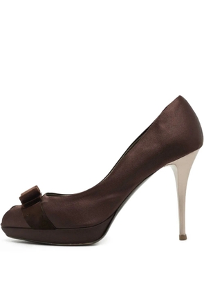 Ferragamo Pre-Owned 120mmn leather pumps - Brown