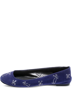 Giuseppe Zanotti Vintage crystal-embellished ballet flats - Blue