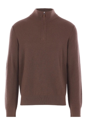 Zegna zip cashmere sweater - Brown